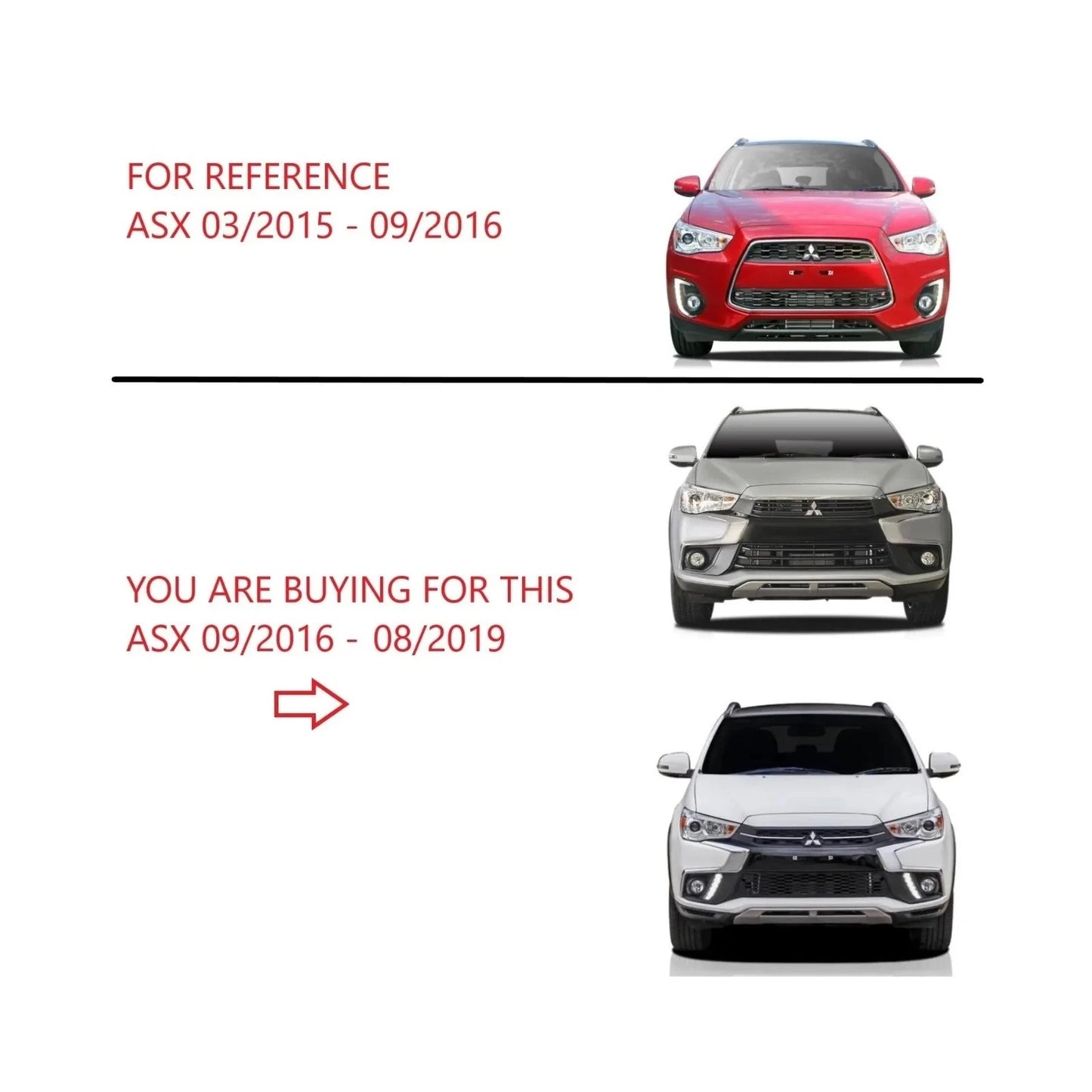 Chrome Upper Front Bar Mould for Mitsubishi ASX (2016–2019)