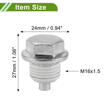 Set of 2 M16x1.5 Copper Oil Drain Plug with Gasket for Car