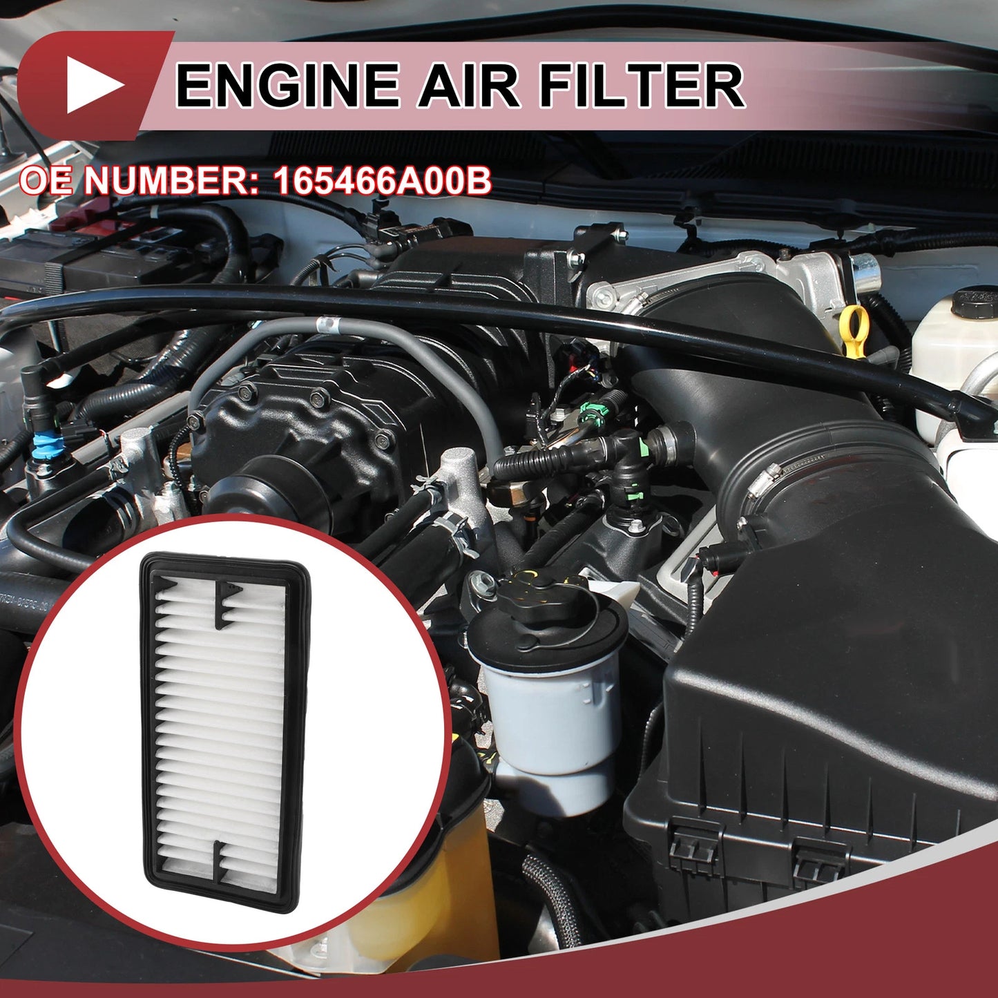 Engine Air Filter No. 165466A00B for Nissan DBA-B21W (1 Pc)