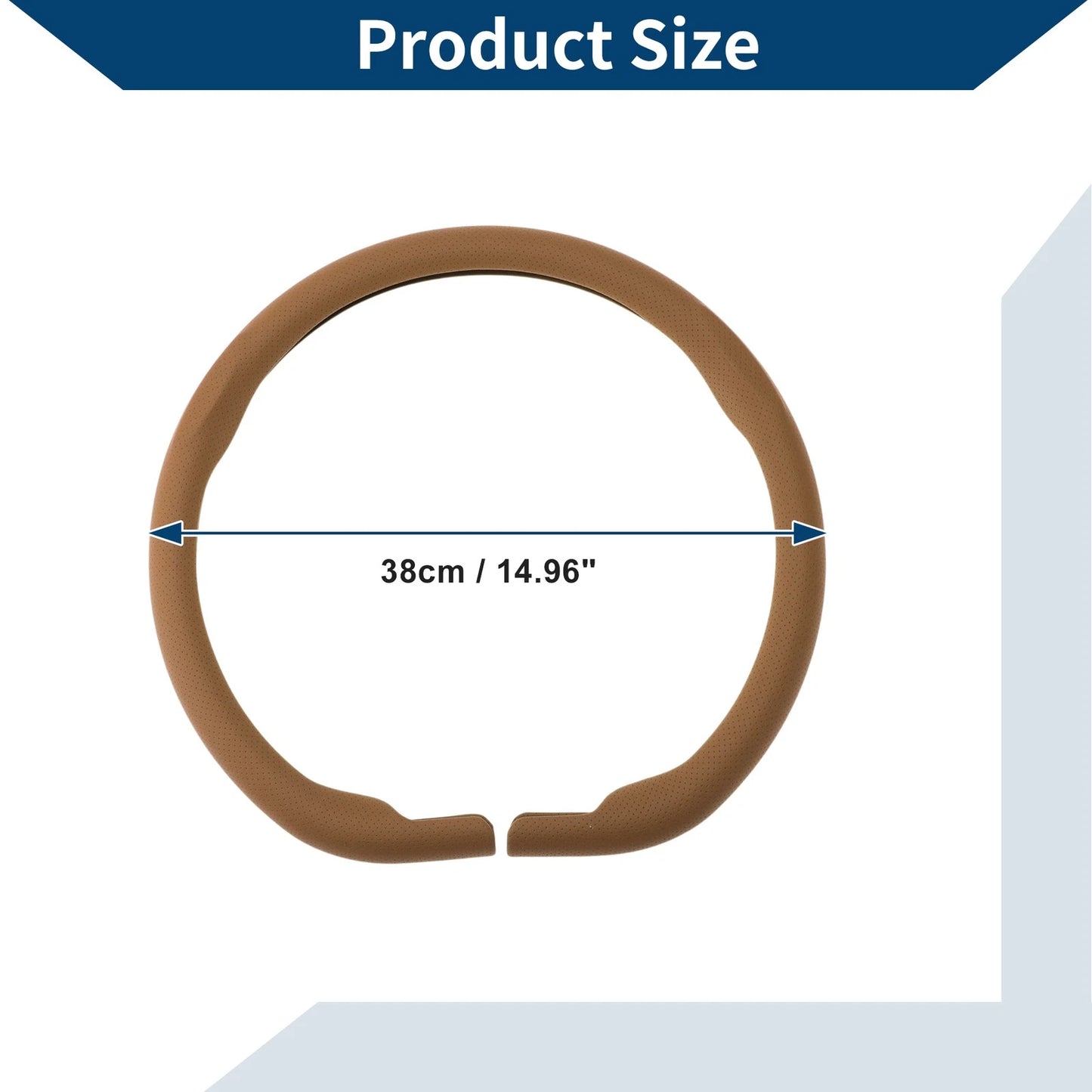 Steering Wheel Cover   - PU Artificial Leather 14.96" Light Brown