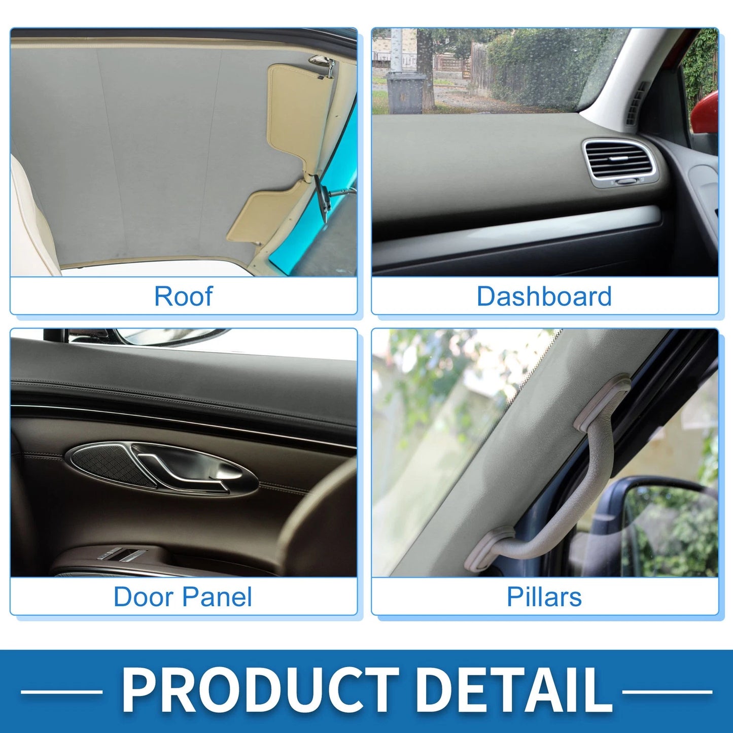 150G Suede Fabric Headliner for Car Roof Repair Light Gray (7.8"x7.8")
