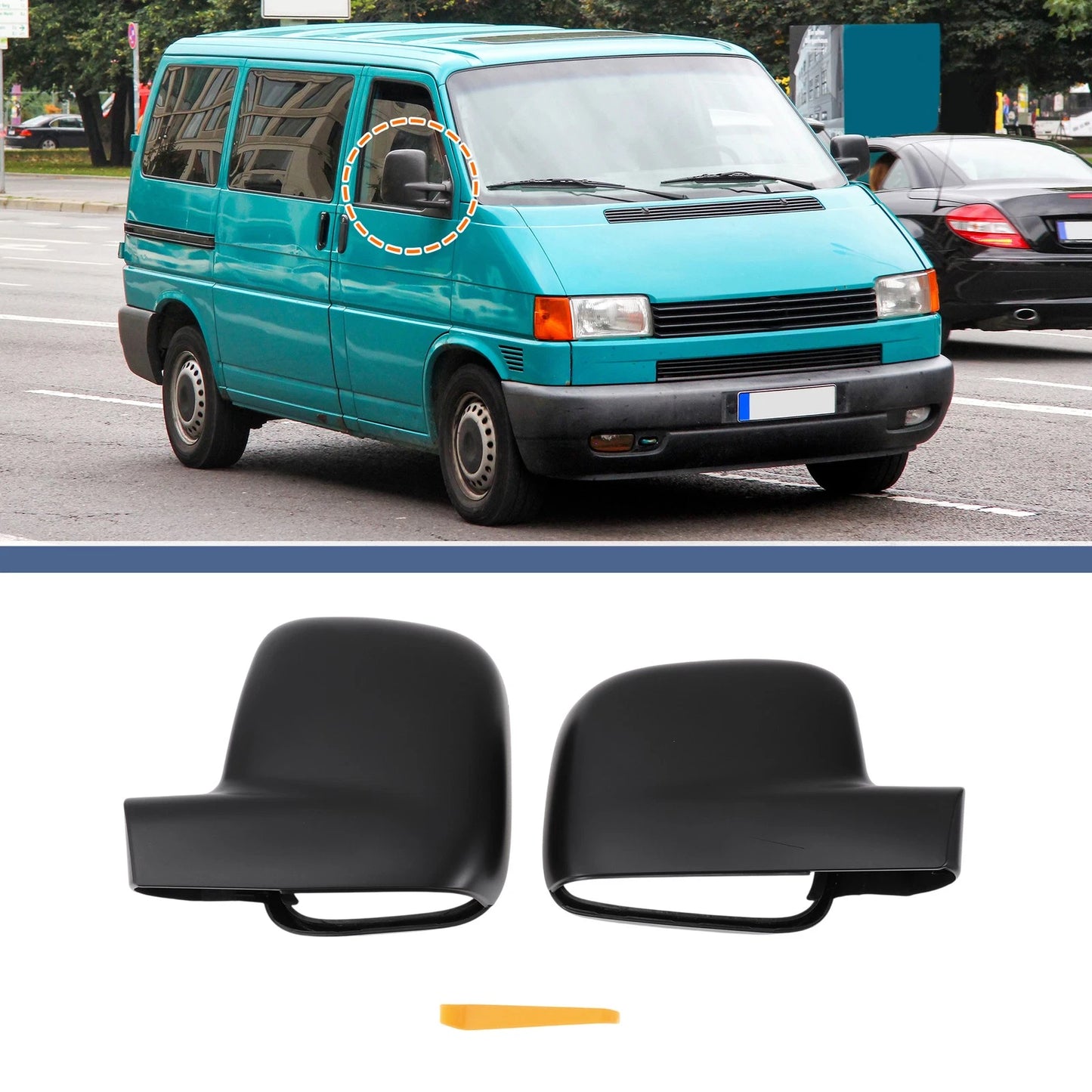 Mirror Cover Cap Replacement Set of 2 for Volkswagen Transporter