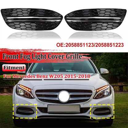 2X Front Fog Light Air Vent Grille Cover for Mercedes-Benz C300 (2015–2018)