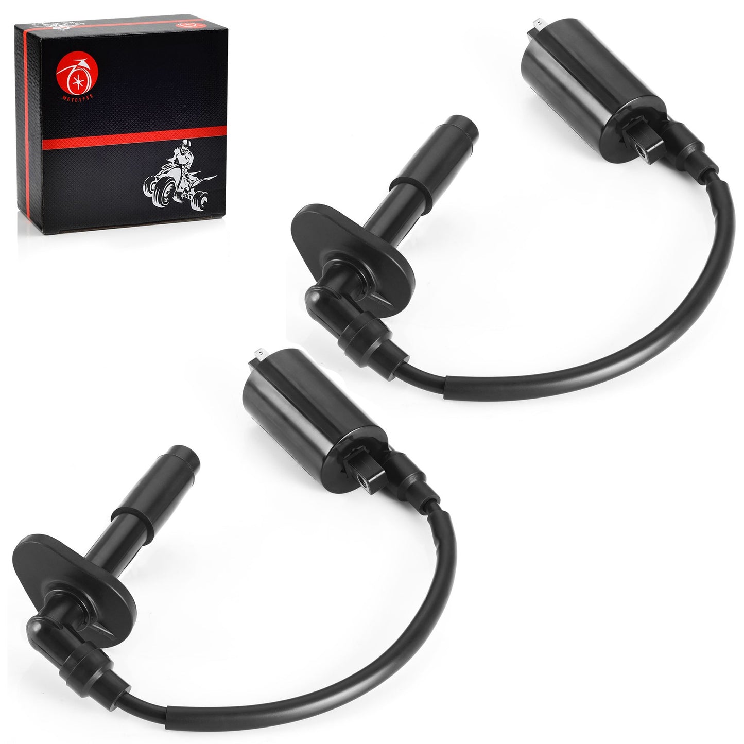 2X Ignition Coil & Spark Plug Cap for Kawasaki Ninja 250R (1988–2007)