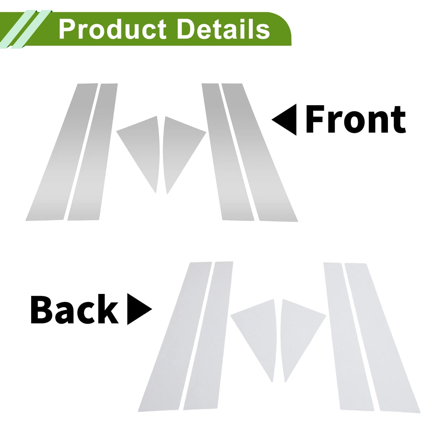 Set of 6 Pillar Window Trim for Chevy Equinox (2005–2009) Silver Tone