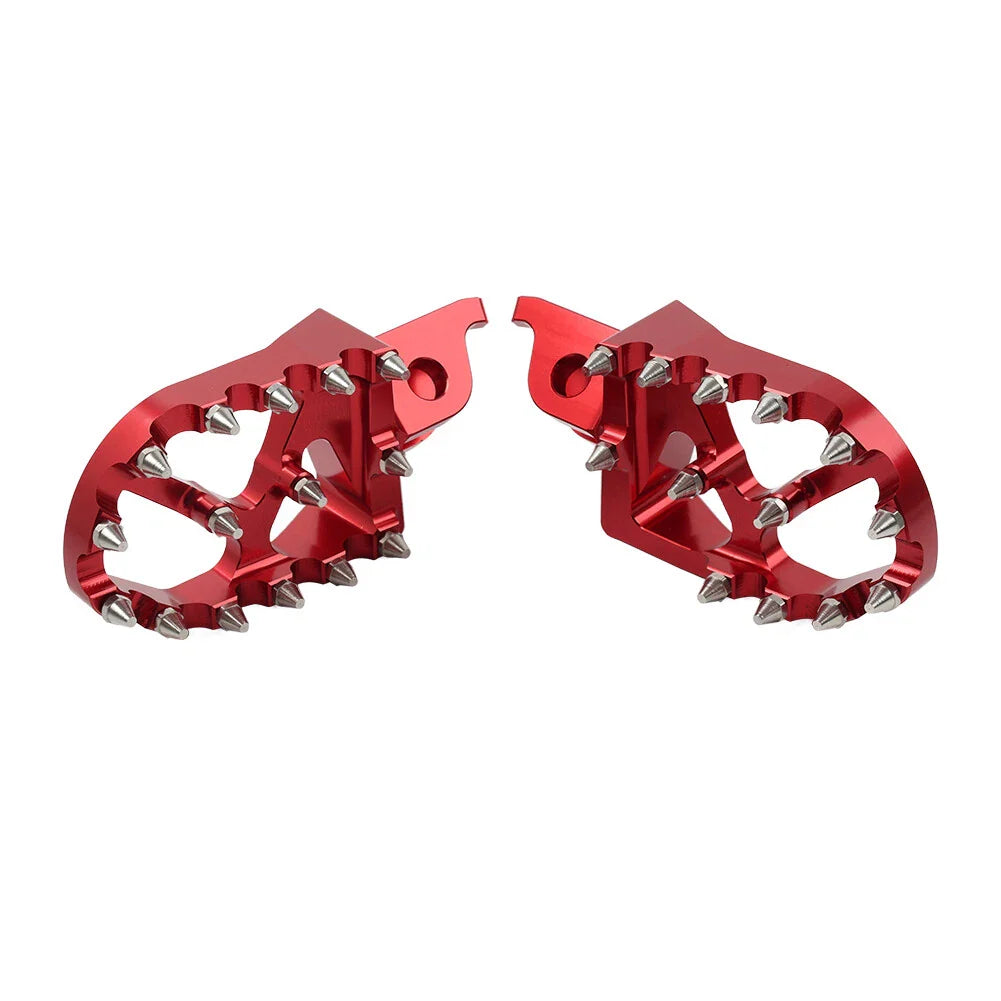 Dirt Bike Footpeg Pedals  Red for Kawasaki KX250F, Honda CR250 (06-18, 02-07)