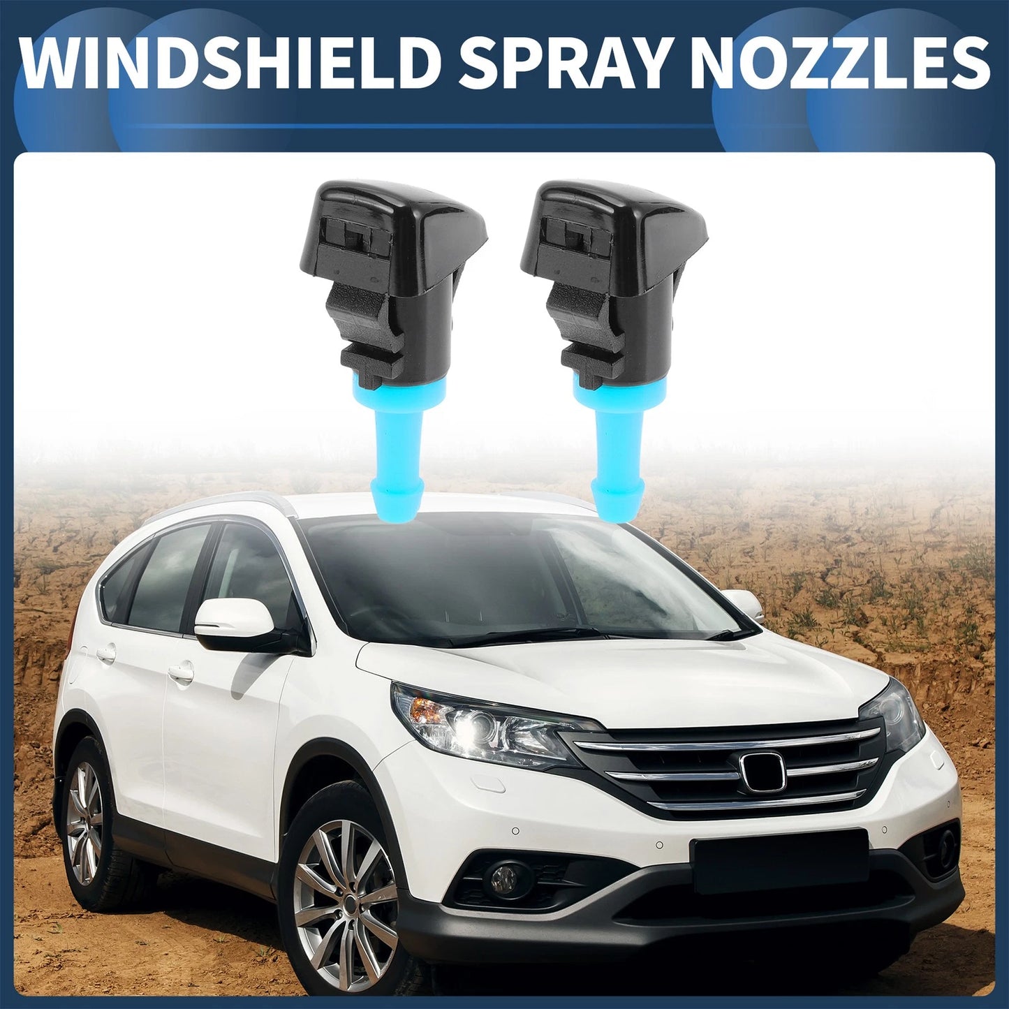 Set of 2 Front Windshield Washer Nozzles No. 86636FG051 for Subaru Impreza