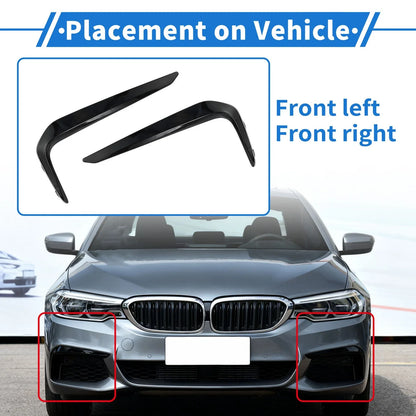 Front Left/Right Bumper Fog Light Covers for BMW 5-Series