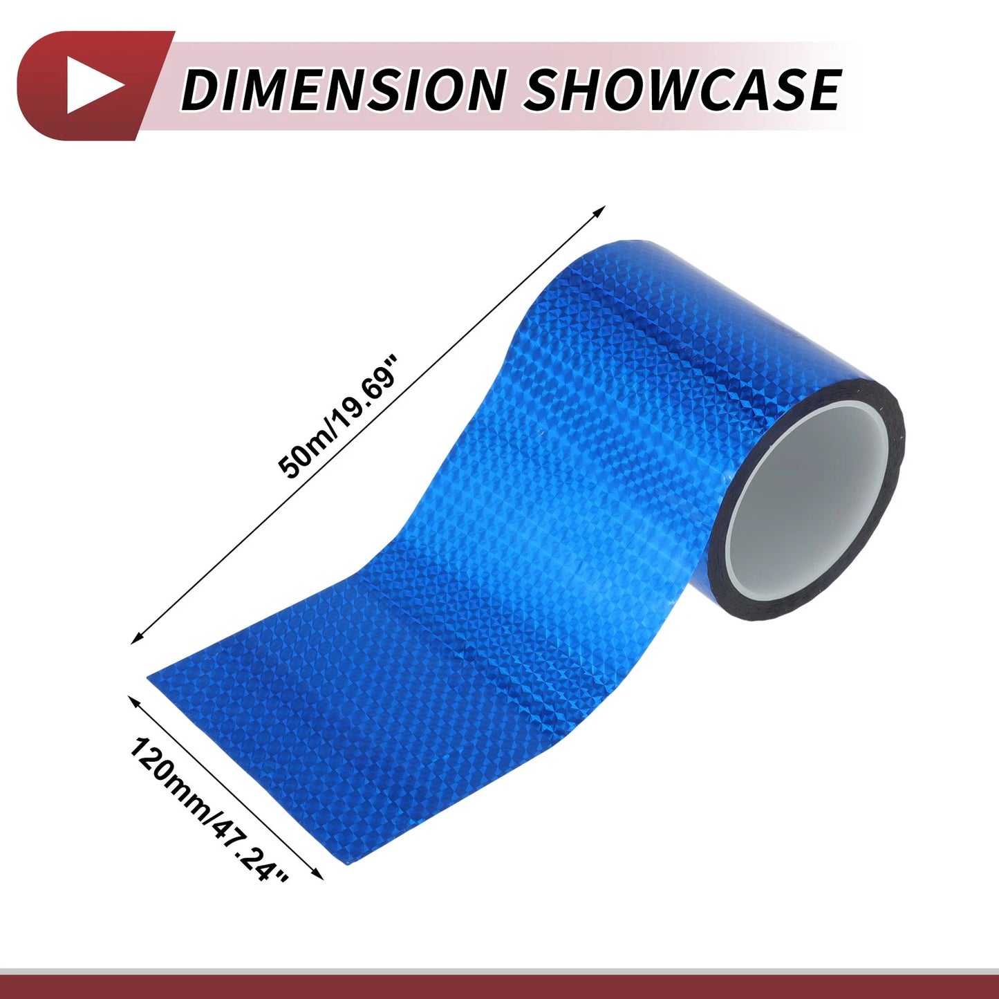 Pinstripe Tape 120mm x 50m for Car Motorcycle Boat Laser Blue (1 Pcs)