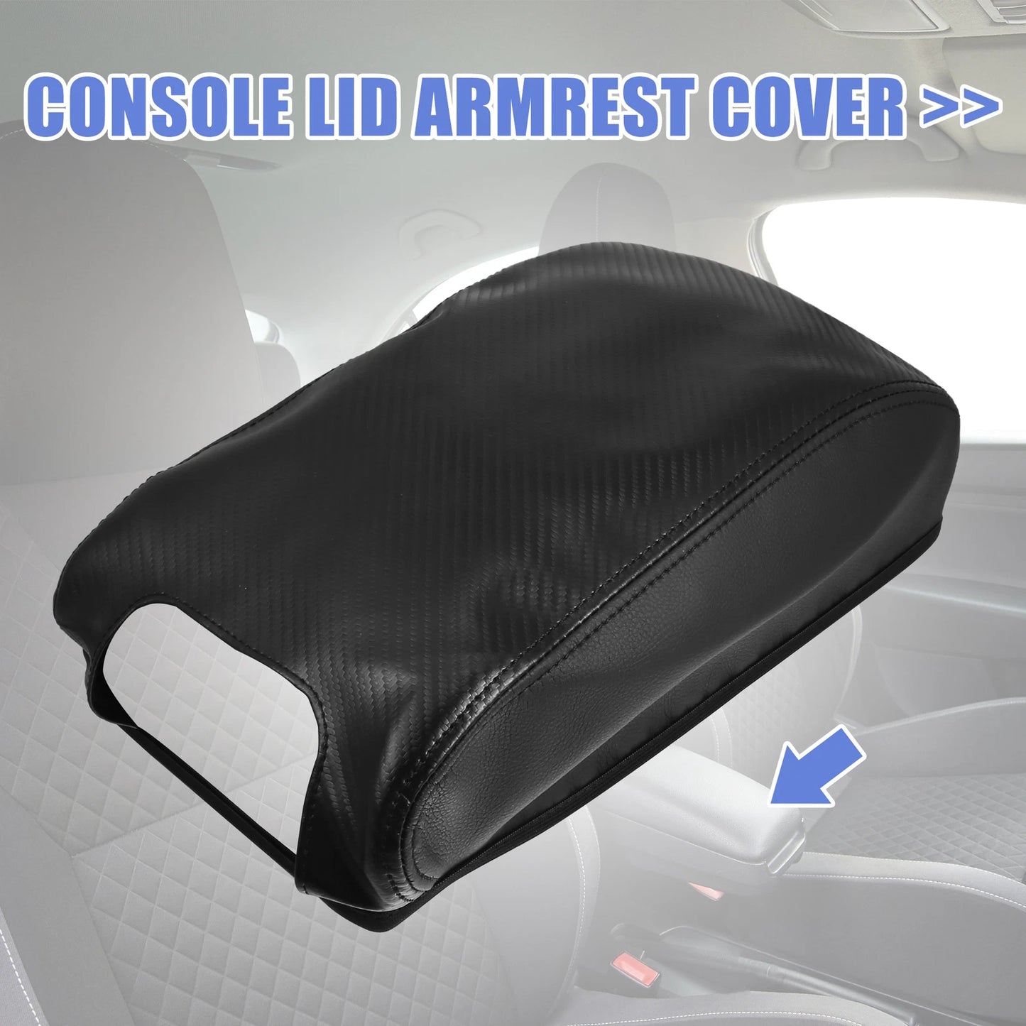 Center Console Lid Armrest Cover for Jeep Wrangler (2007–2018) Carbon Fiber