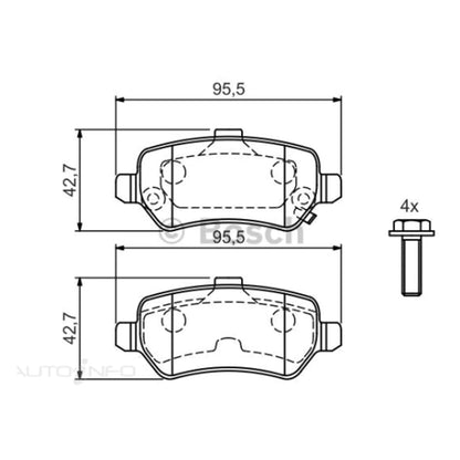 Set of 4 Rear Disc Brake Pads for Holden Zafira TT (2001–2005)