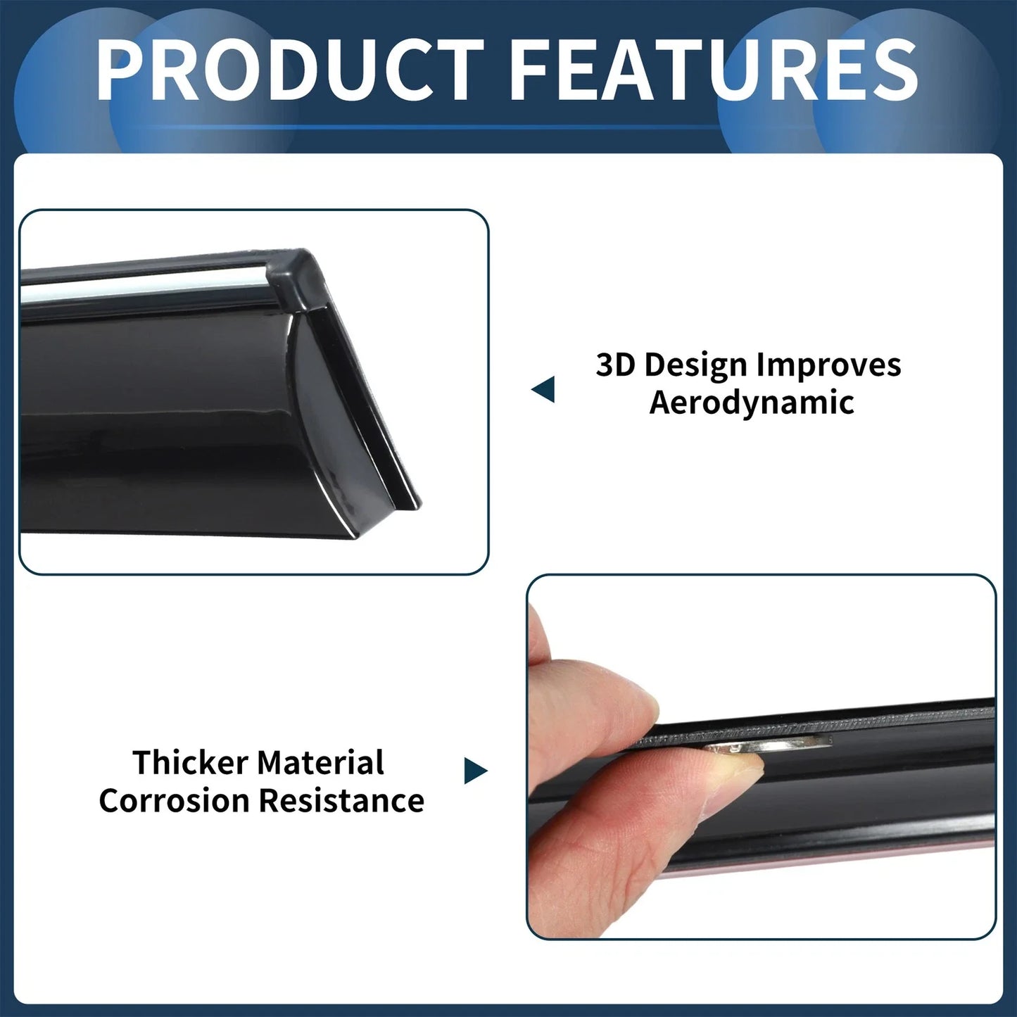 Window Deflectors for Chevrolet Equinox 2018 Side Window Vent Visors Black Set