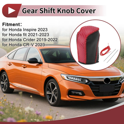 Gear Shift Knob Cover for Honda Inspire (1Pc, Red Faux Leather)