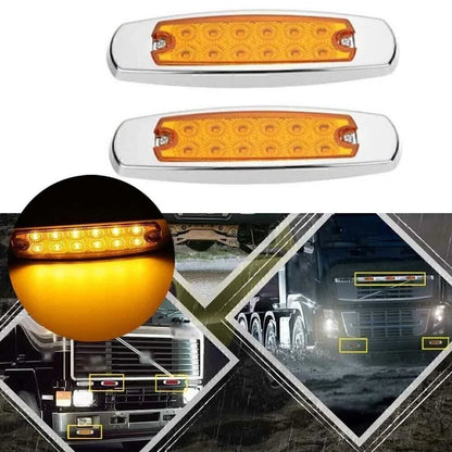12 LED Sealed Side Marker Clearance Light for Trailer - Yellow Amber