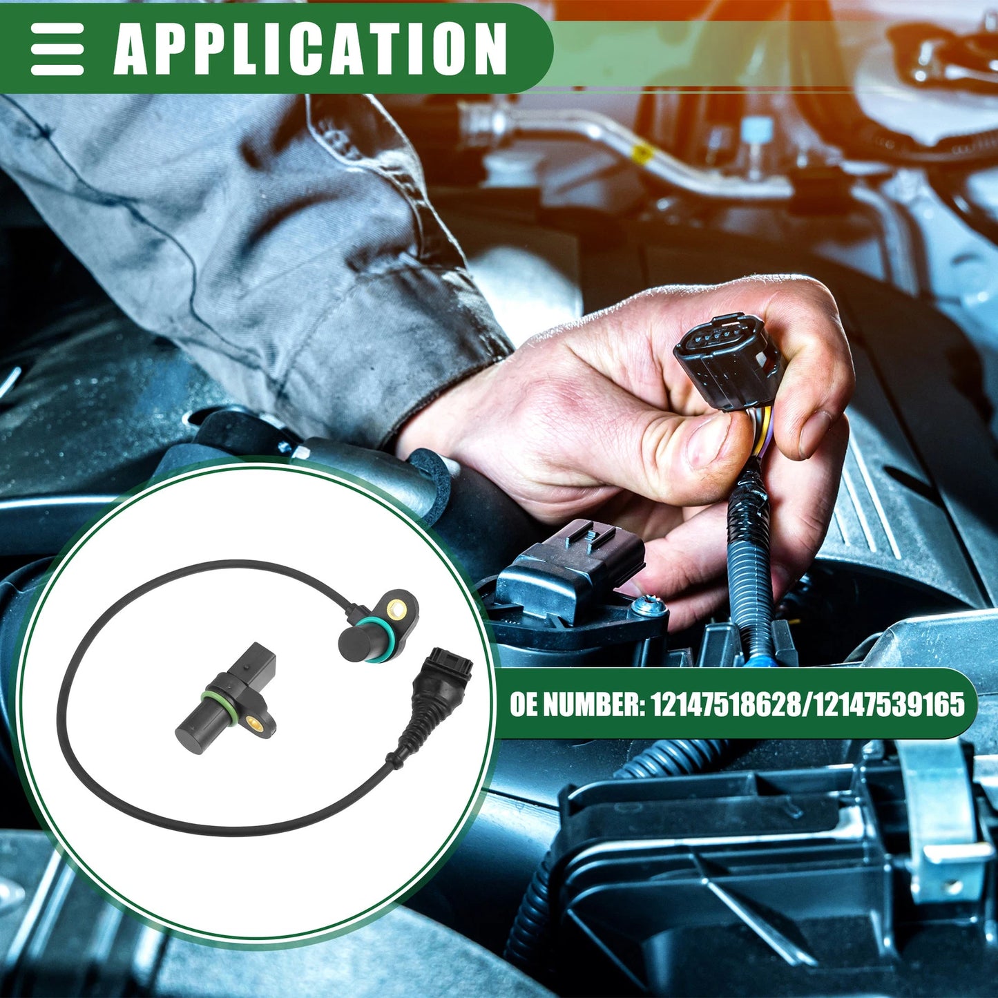 Set of 1 Engine Camshaft Position Sensor for BMW 325CI (2001–2006) No. 12147539165