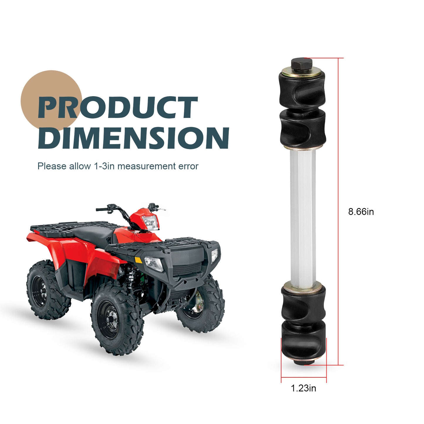 2 Rear Stabilizer Linkage Rods for Polaris Ranger 500 (2005–2009)