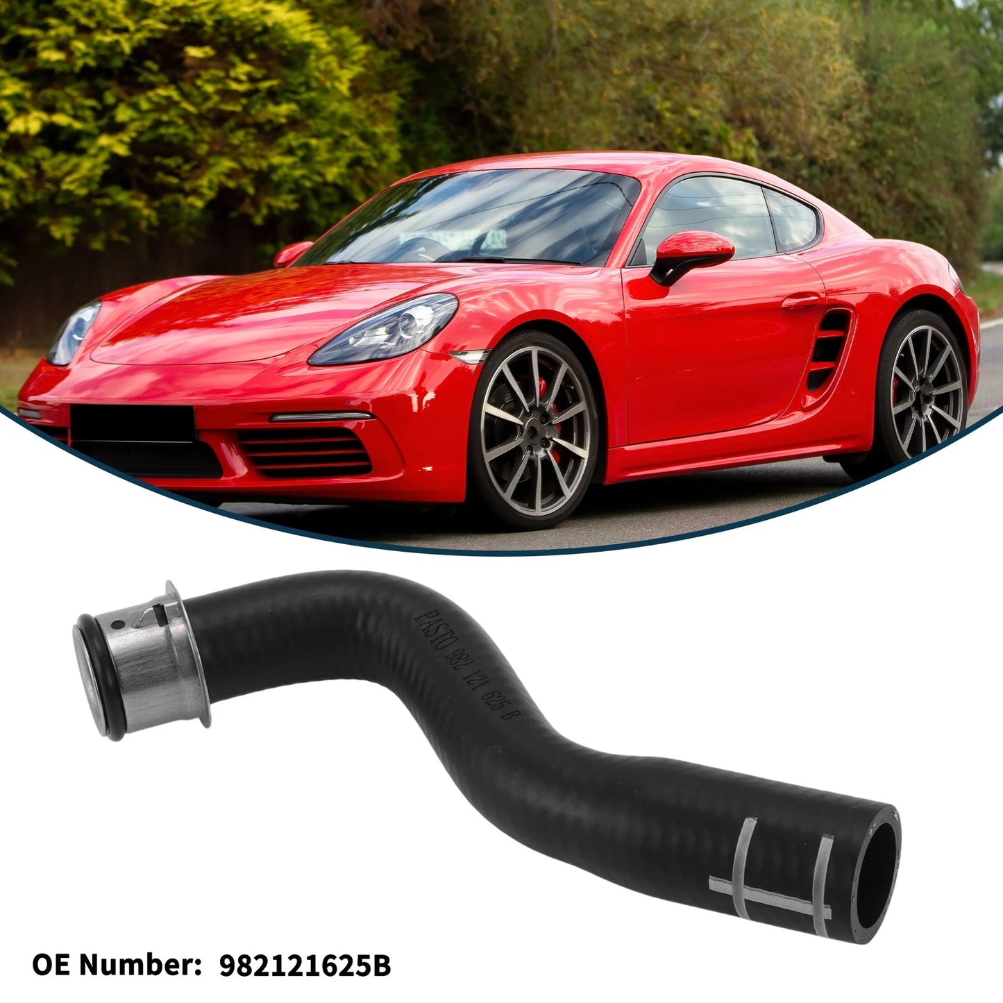 Radiator Hose for Porsche Boxster (2017–2019) No. 982121625B Rubber