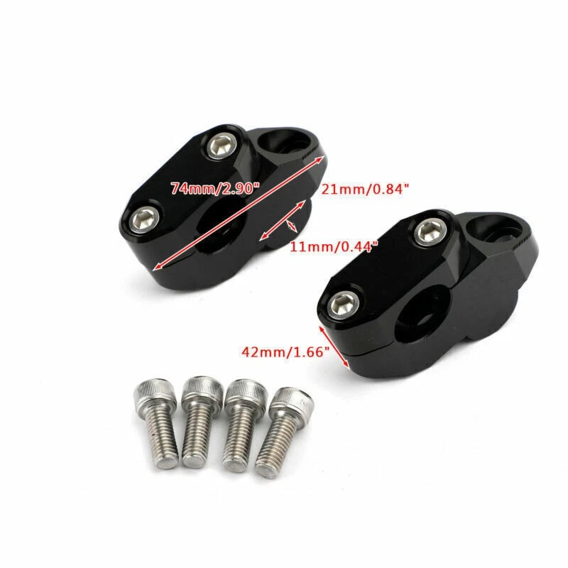 CNC Bridge Handlebar Flange Ø22mm H26mm Black for Yamaha Honda Motorcycle (FR)