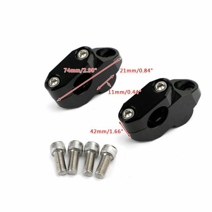 CNC Bridge Handlebar Flange Ø22mm H26mm Black for Yamaha Honda Motorcycle (FR)