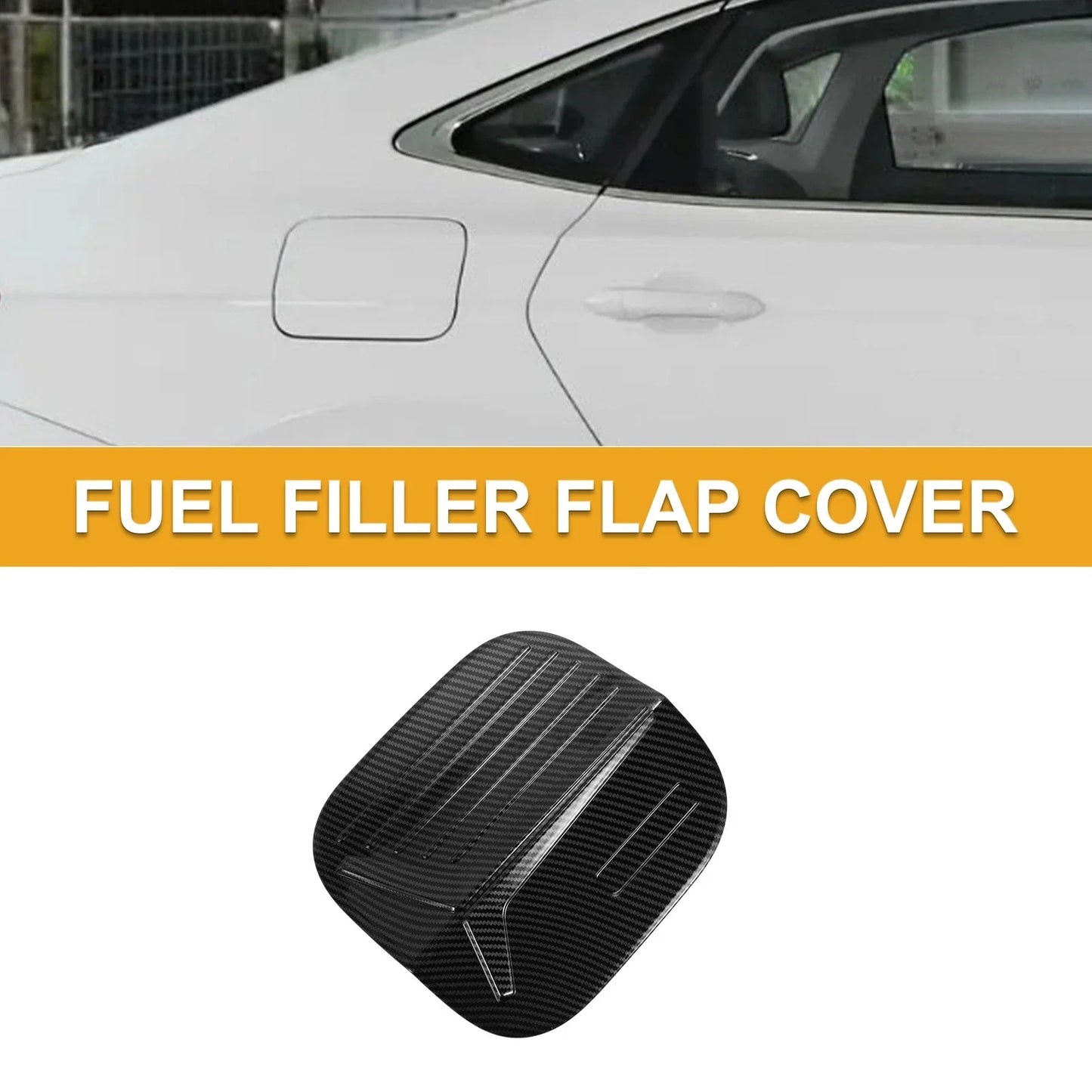 Fuel Tank Door Cap for Honda Civic 2022-2025 Gas Tank Flap Carbon Fiber Black