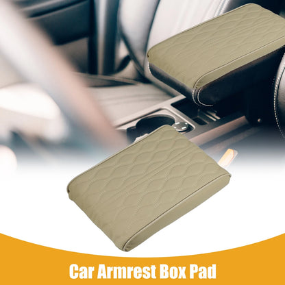 Universal Car Armrest Booster Pad 12.20"x8.27"x1.97" Beige Wavy Pattern