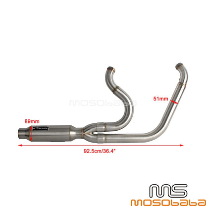 Exhaust Muffler Pipe for Harley Dyna Fat Bob FXDF Super Glide FXDC (2006-2017)