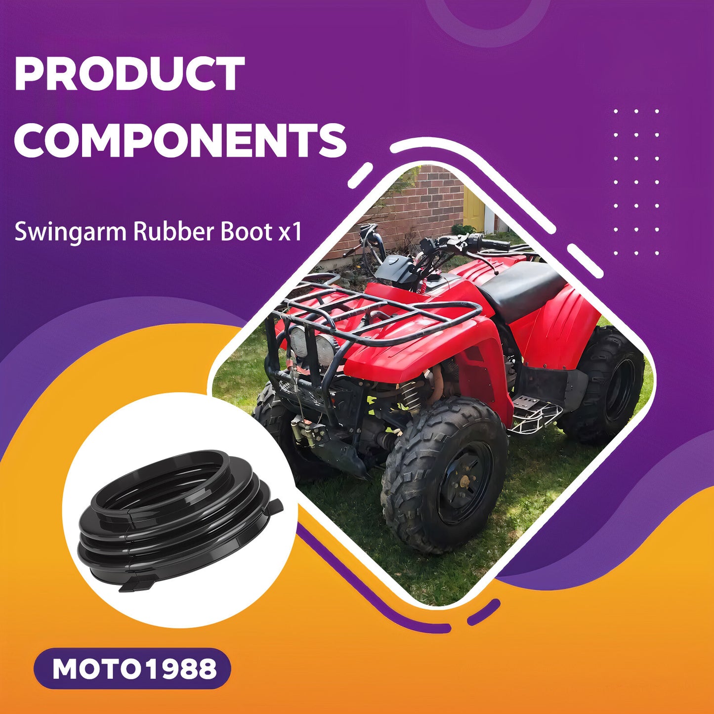 Swingarm Rubber Boot for Yamaha Wolverine Big Bear Grizzly Kodiak (1990–2023)
