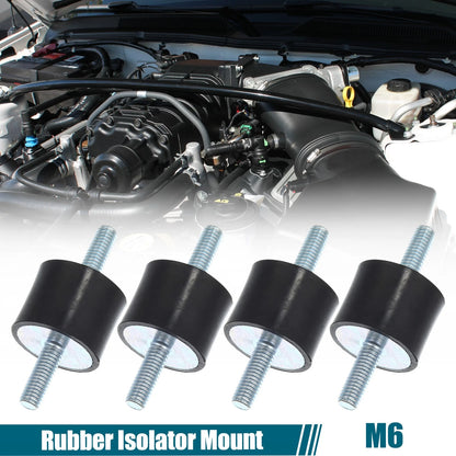 Set of 4 M6 Car Anti Vibration Rubber Isolator Dampers 25x20mm