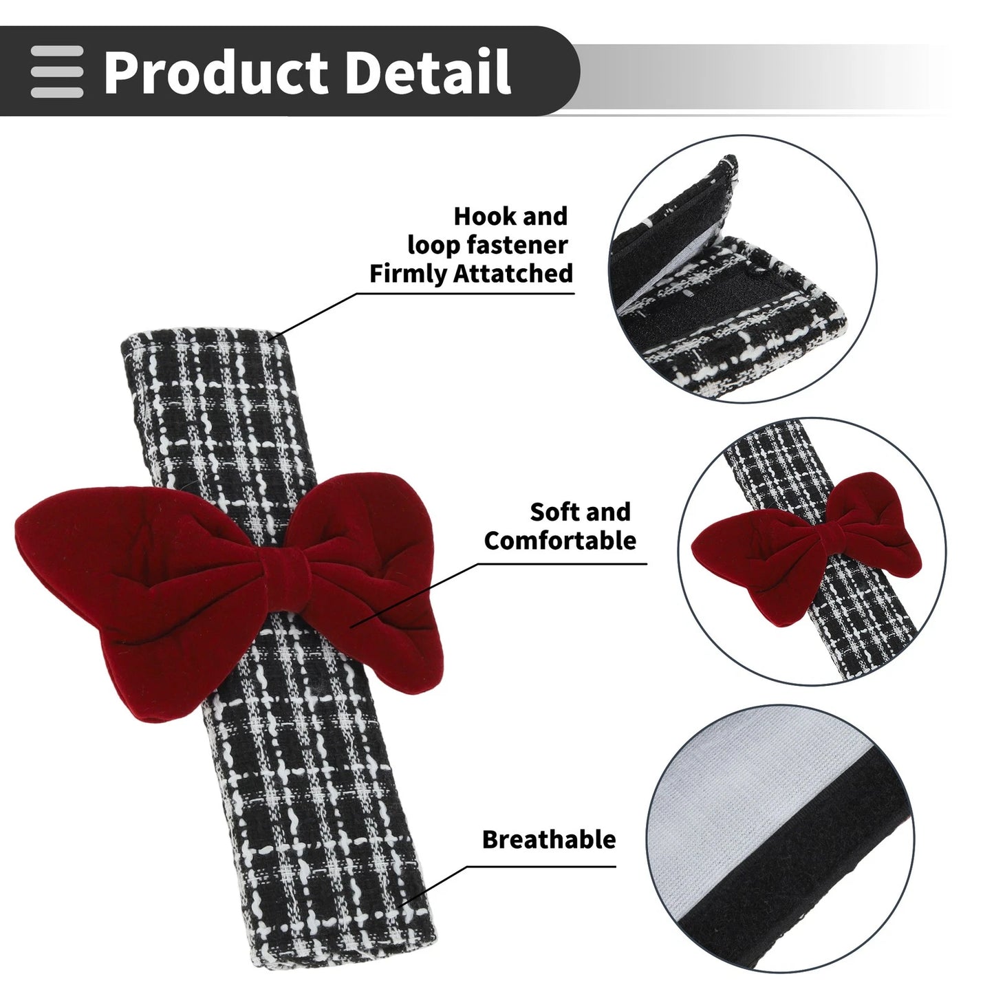 Set of 2 Seat Belt Cover Pads for Universal Fit (23.5cm)