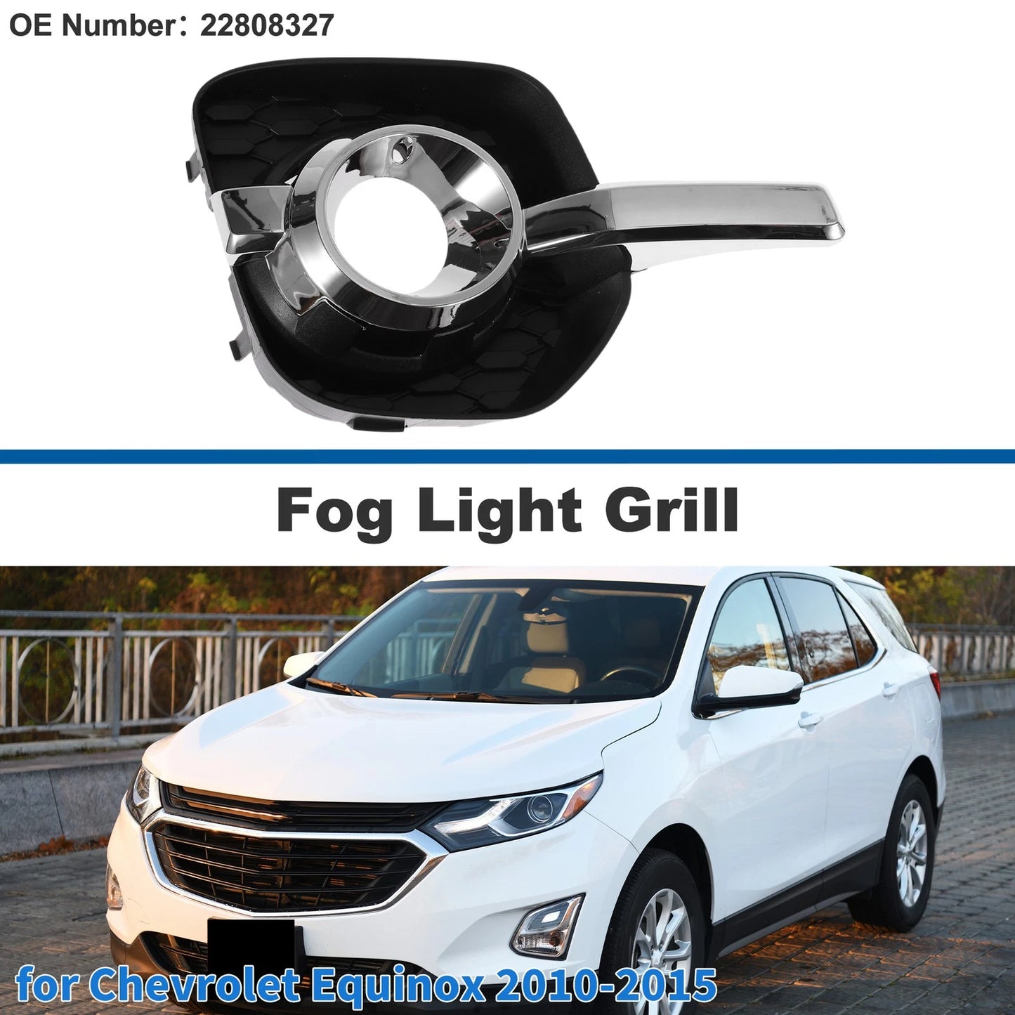 Front Right Fog Light Grill No. 22808327 for Chevrolet Equinox (2010–2015)