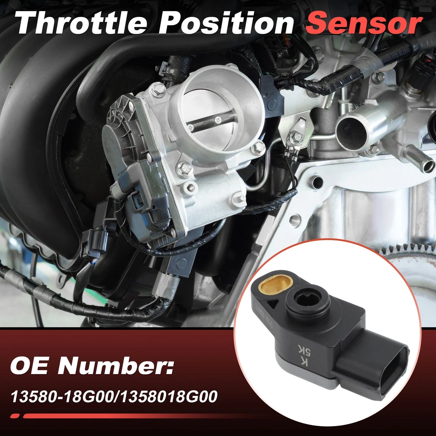 Throttle Position Sensor for Suzuki Quadracer 450 LTR450 (2006–2011) 1358018G00