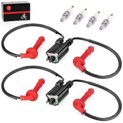 Set of 2 Ignition Coils & Spark Plugs for Honda CBR600F3 CBR600F2 (1991–1998)