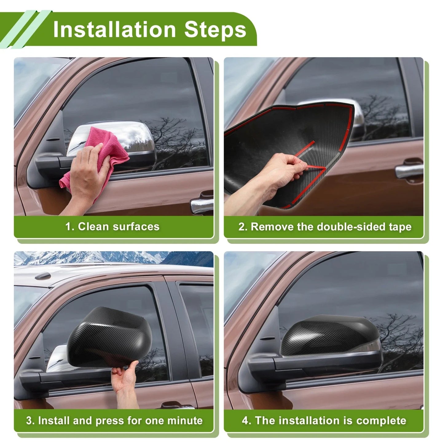 Mirror Cover Cap Replacement Black for Honda Civic LX EX Sport Si (2016-2021)
