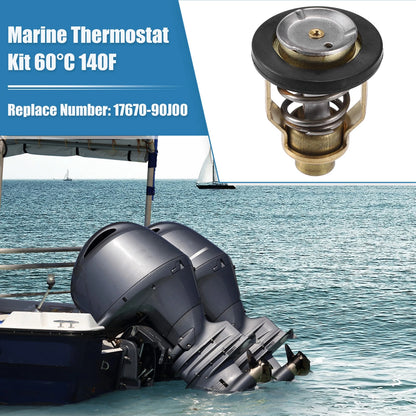 60C 140F Marine Thermostat Kit w/ Seal for Suzuki Yamaha Outboard