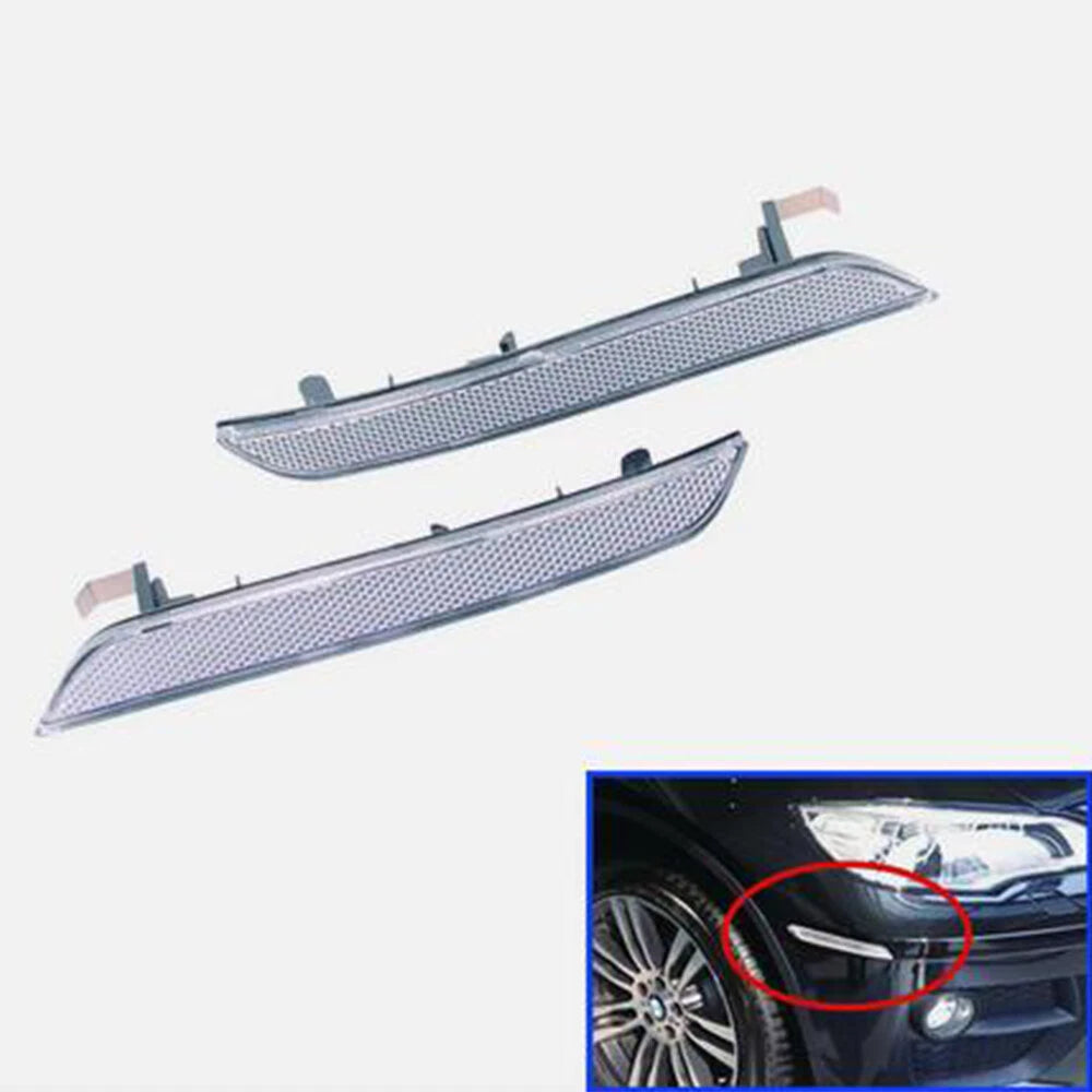 1 Pair Front Bumper Reflector Lamps for BMW X5 X6 E70 E71 (2008-2014)