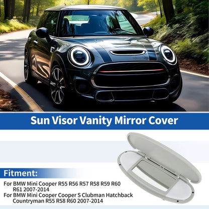 Sun Visor Vanity Mirror Cover for BMW Mini Cooper R55 R56 (2007–2013) No.51167361833 Gray
