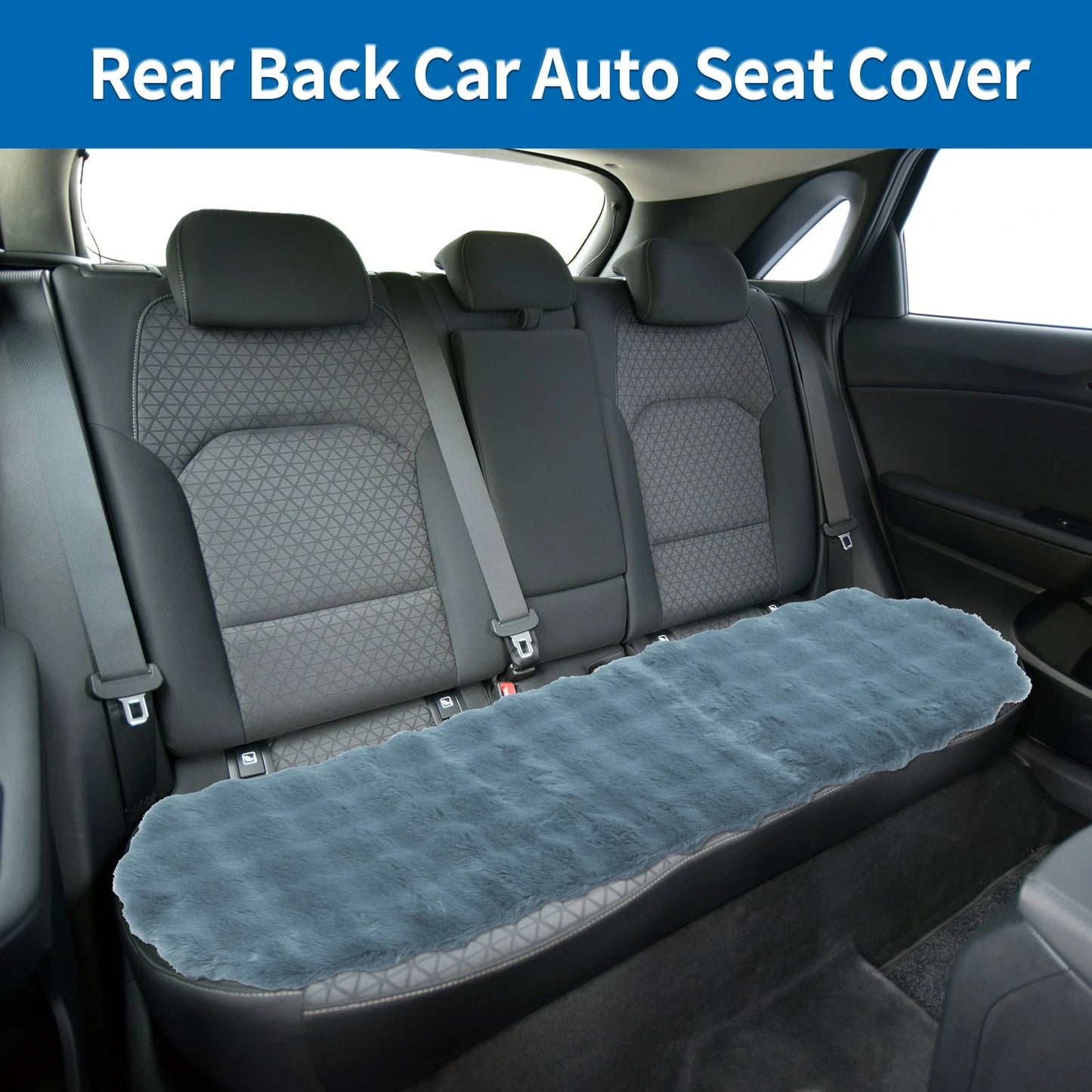 Back Seat Cover   - Light Gray Bubble Fleece