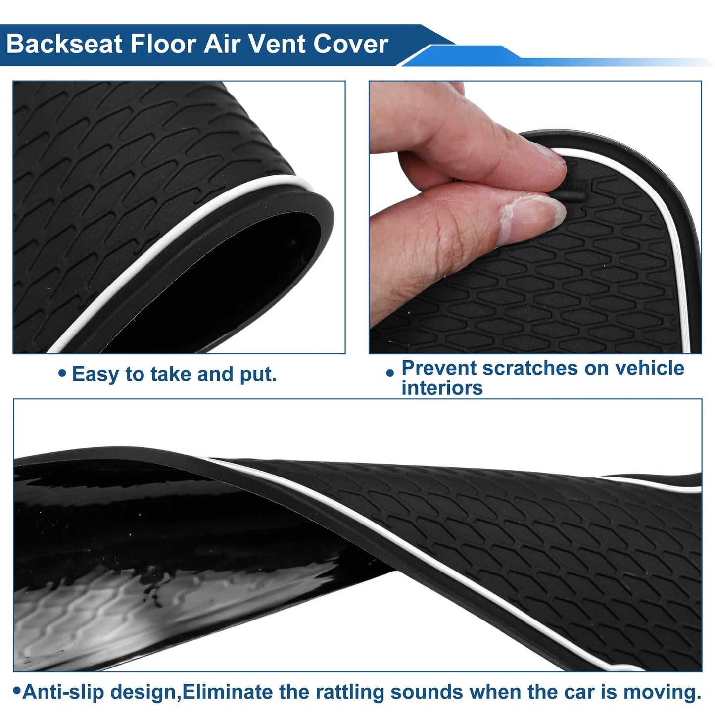 Set of 13 Non-Slip Mats for VW TROC (2018–2024) PVC White