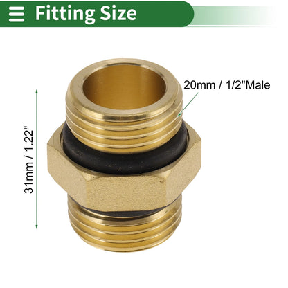 1/2" Male Double External Thread Coupling with Gasket for Automotive (1.22")