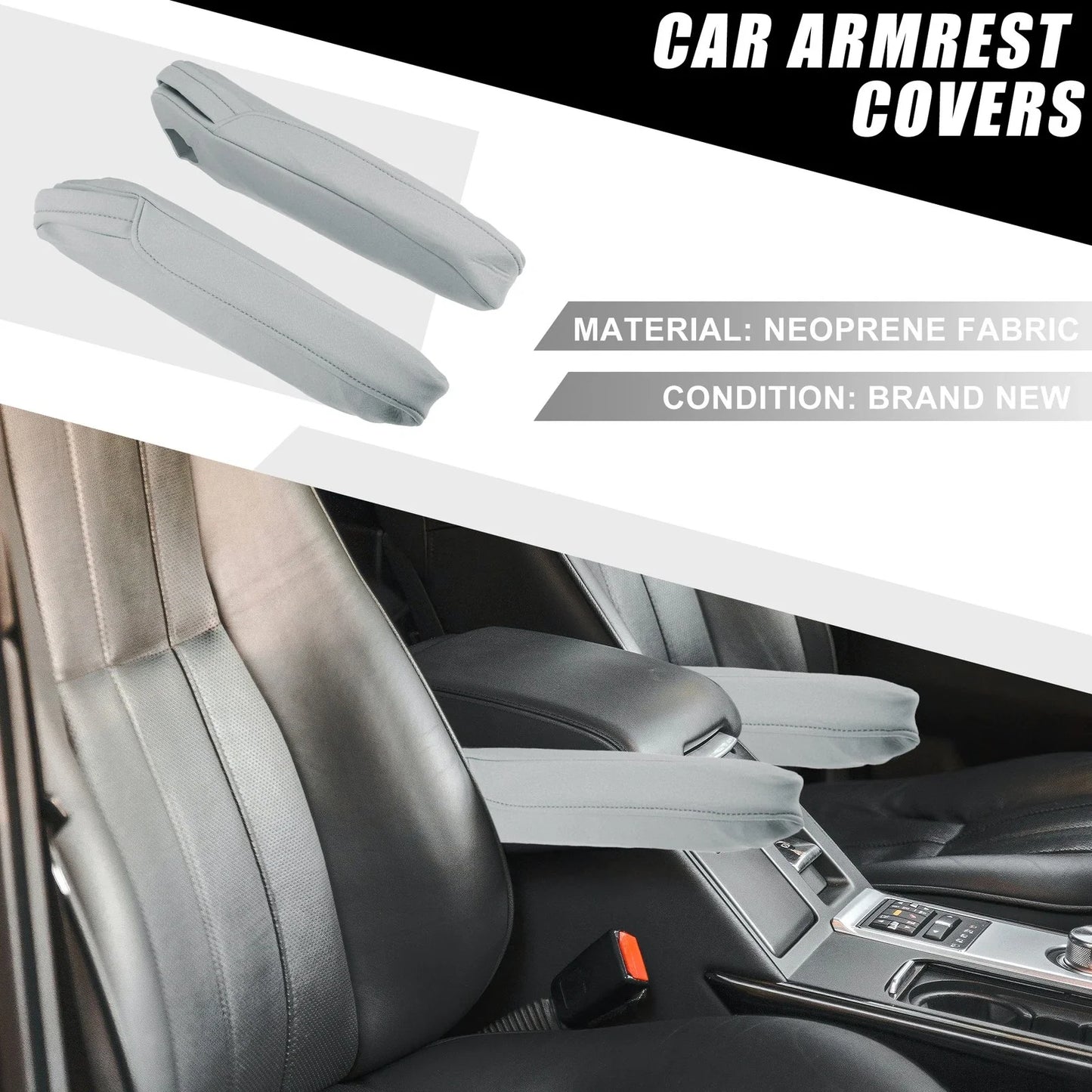 Car Armrest Covers for Honda Odyssey (2000-2011) - 1 Pair, Gray