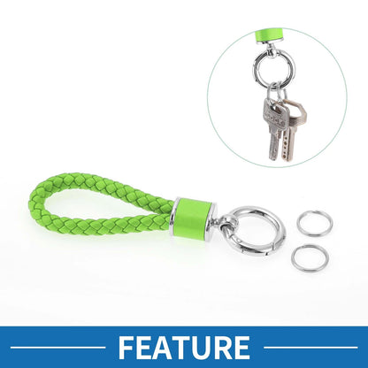 Car Keychain with Ring for Universal Use (Light Green, Silver Tone)