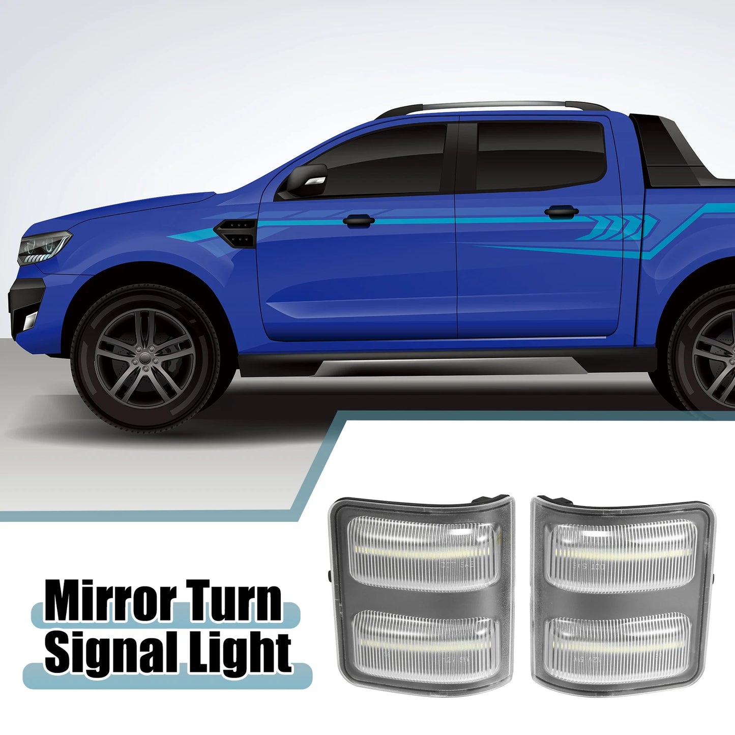 Mirror Turn Signal Light 7C3Z13776 for Ford (2007–2014) - Set of 2