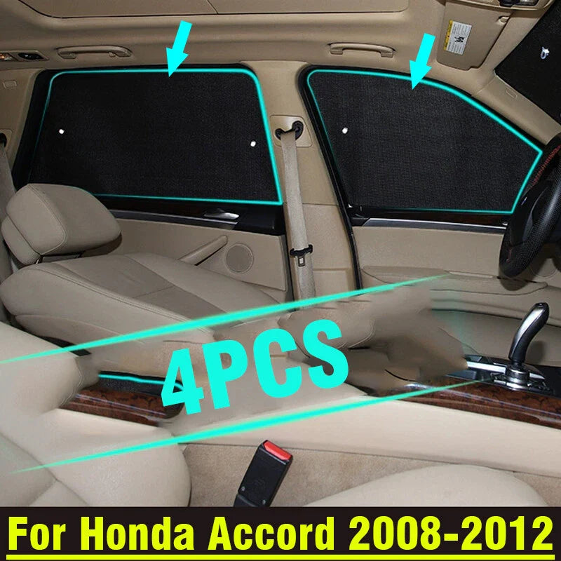 Side Window / 4 x / Privacy Sunshade for Honda Accord (2008–2012)