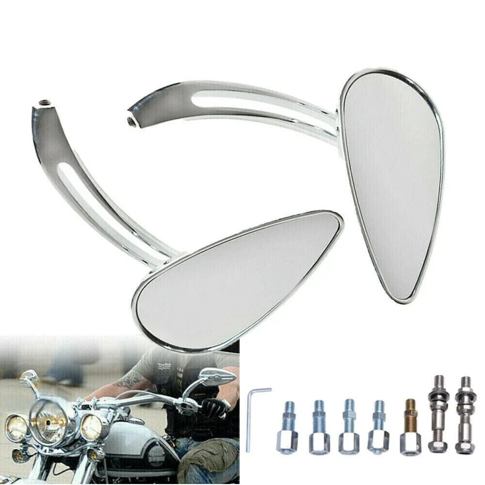 Chrome Skull Head Rearview Mirrors for Harley-Davidson Fatboy (1990-2023)