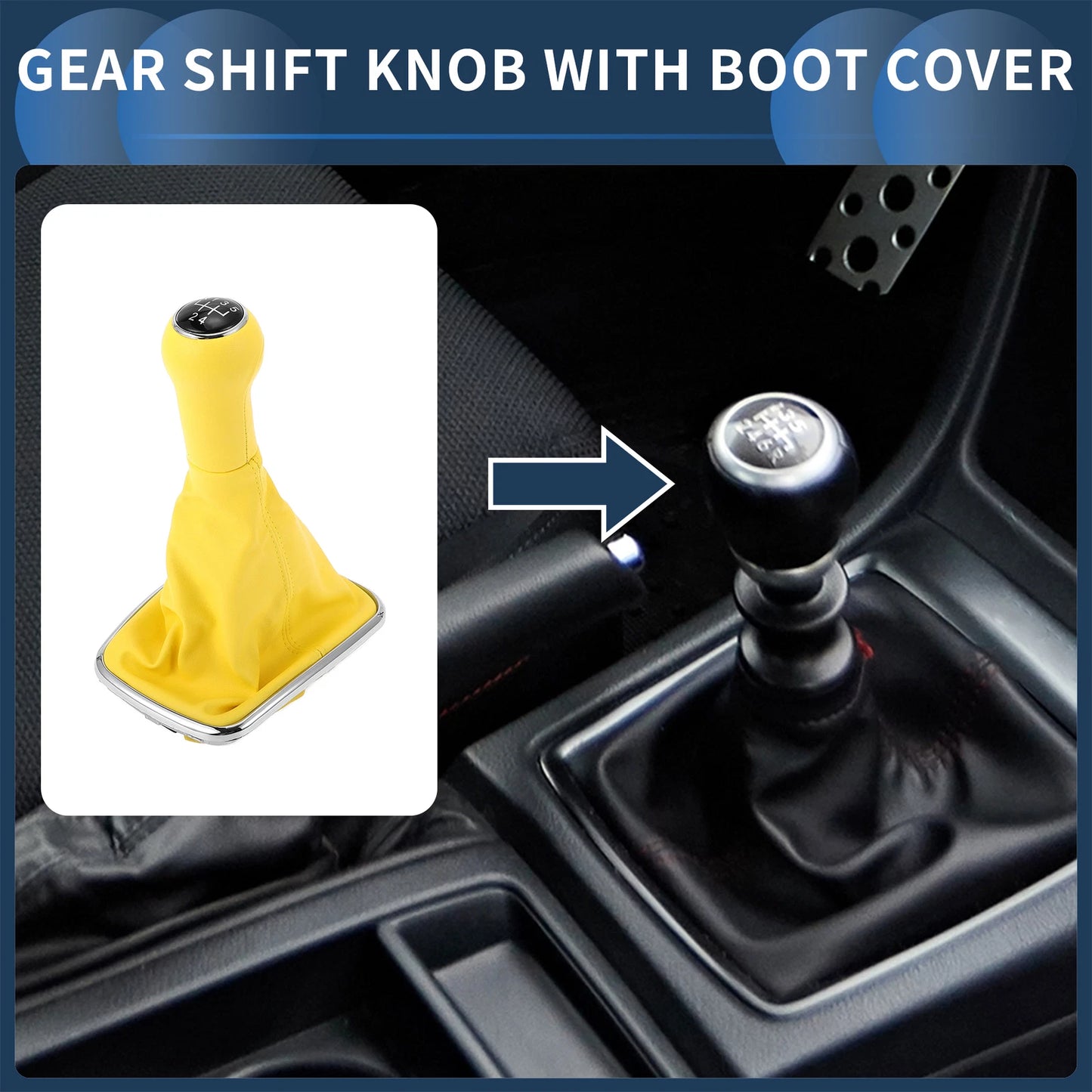 5 Speed Gear Shifter Knob with Cover for Volkswagen Bora Golf MK4 (1998–2007)