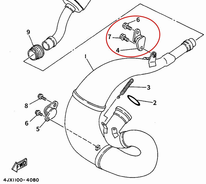 Exhaust Muffler Stay for Yamaha YZ80 YZ85 YZ100 YZ125 YZ250 YZ400 YZ490 (1980–2000)