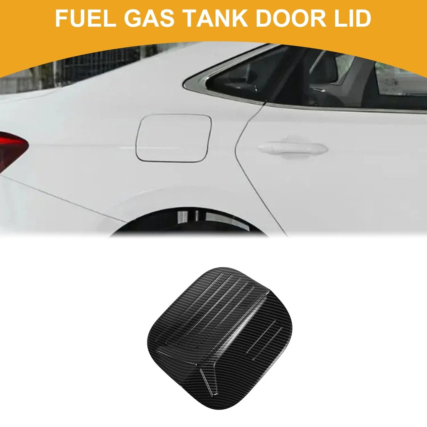Fuel Tank Door Cap for Honda Civic 2022-2025 Gas Tank Flap Carbon Fiber Black