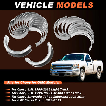 Main and Rod Bearing Set with Piston Rings for GMC Chevy LS Gen III IV (1997–2013)