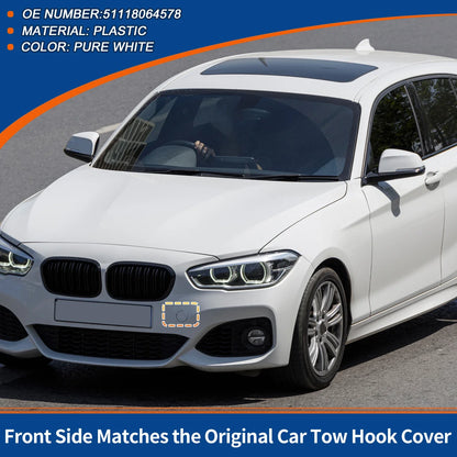 Front Car Bumper Tow Hook Cover for BMW 1 Series F20 Pure White
