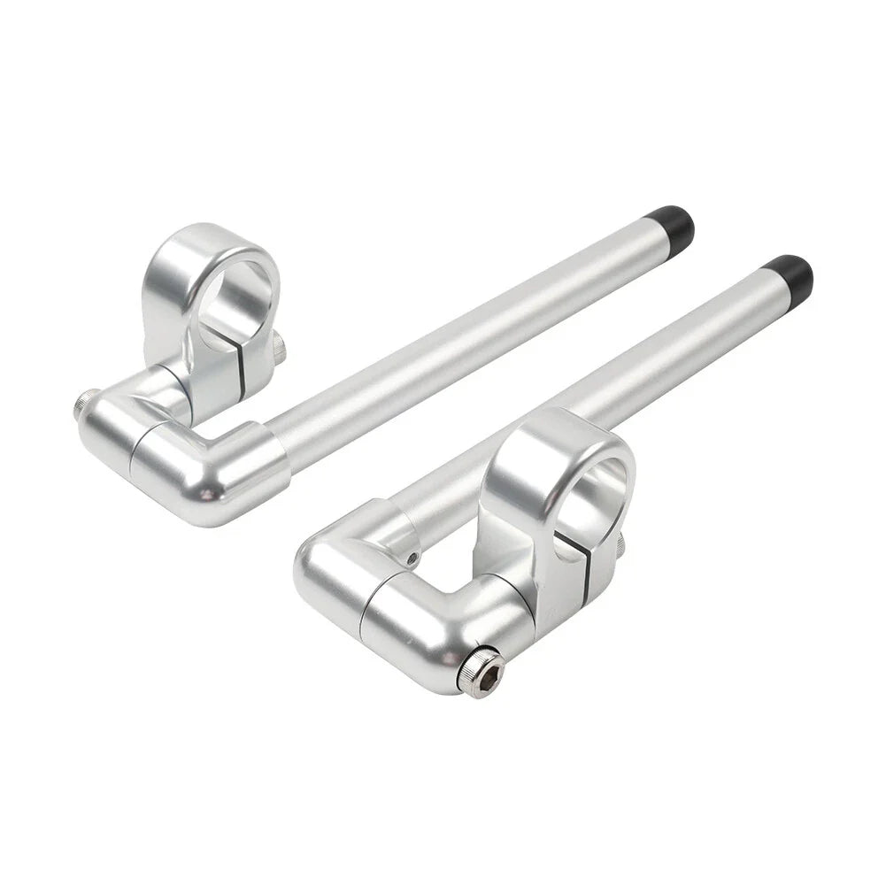 35MM 7/8" Clip-On Handlebar for Universal Cafe Racer - Silver